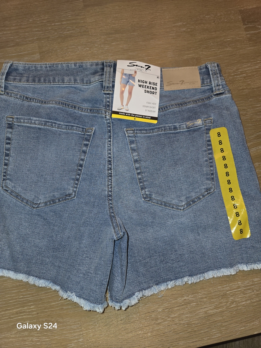 Seven7 Light Blue High-Rise Weekend Short Denim Shorts Womens Sz 8 New